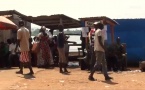 Le Boulevard Charles De Gaulle au bord de l'Oubangui, menacé par l'inondation