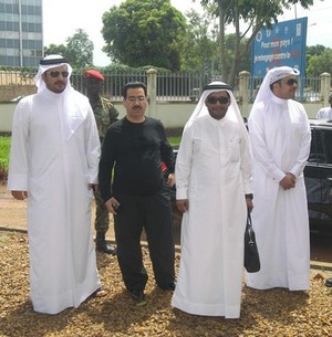 Le prince Bin Youssef Al Thani, lors d'une visite à Bangui (photo ACAP/Rébéné)