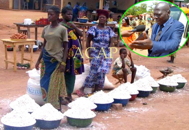 En médaillon, le préfet du Haut Mbomou, Judes Ngayoko