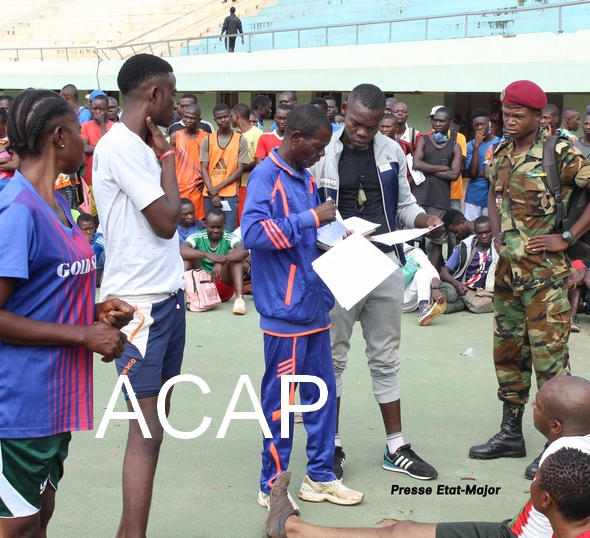 Récrutement dans les Forces armées Centrafricaines: Début des épreuves physiques pour les candidats de Bangui, Bimbo et Bégoua